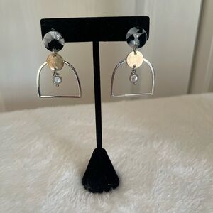 Elegant Silver and Gold Dangle Earrings